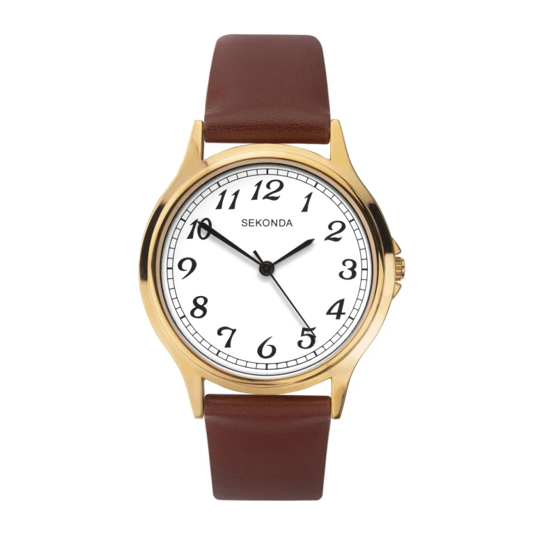 Quartz watch with leather strap 1684.82 for men