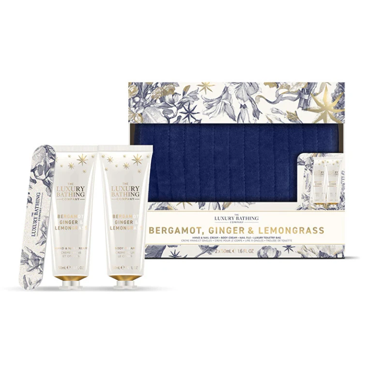 Gift Set for Body Care with Bergamot, Ginger, and Lemongrass 4 Pieces