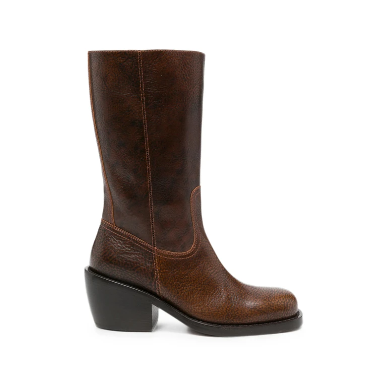 Grainy Leather Boots