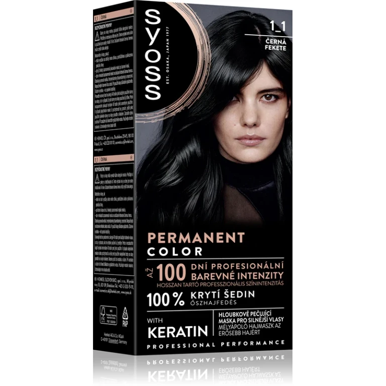 Permanent hair dye color 1_1 black
