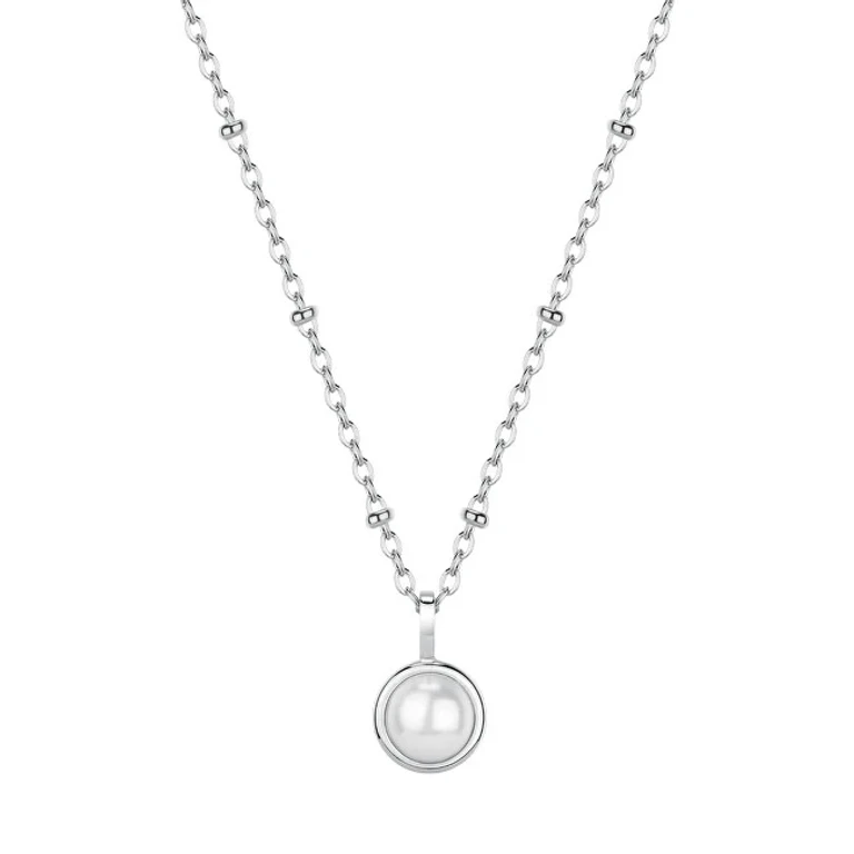 Silver Necklace with Shell Pearl Essential Bnl133
