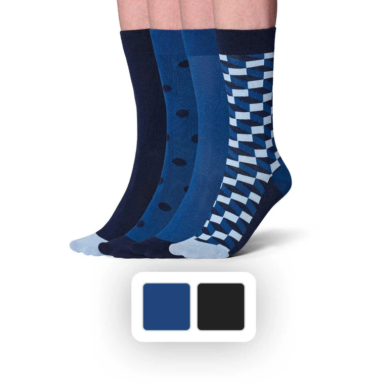 4-Pack Crew Sock - Blue Pack One Size:- One Size, Blue Pack