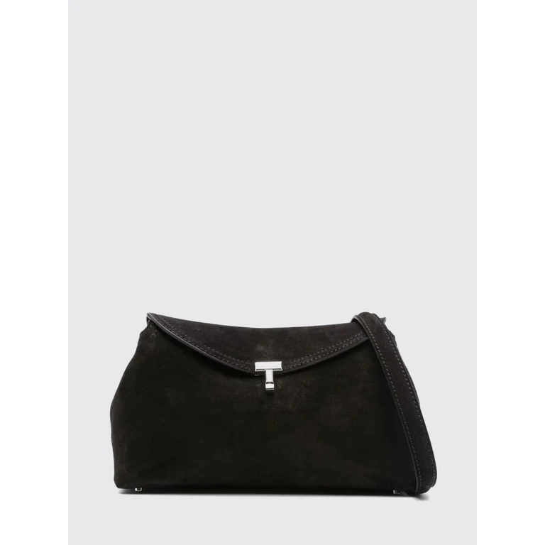 T-Lock Suede Shoulder Bag with Turn-Lock Closure (234WAL944LE0004040)