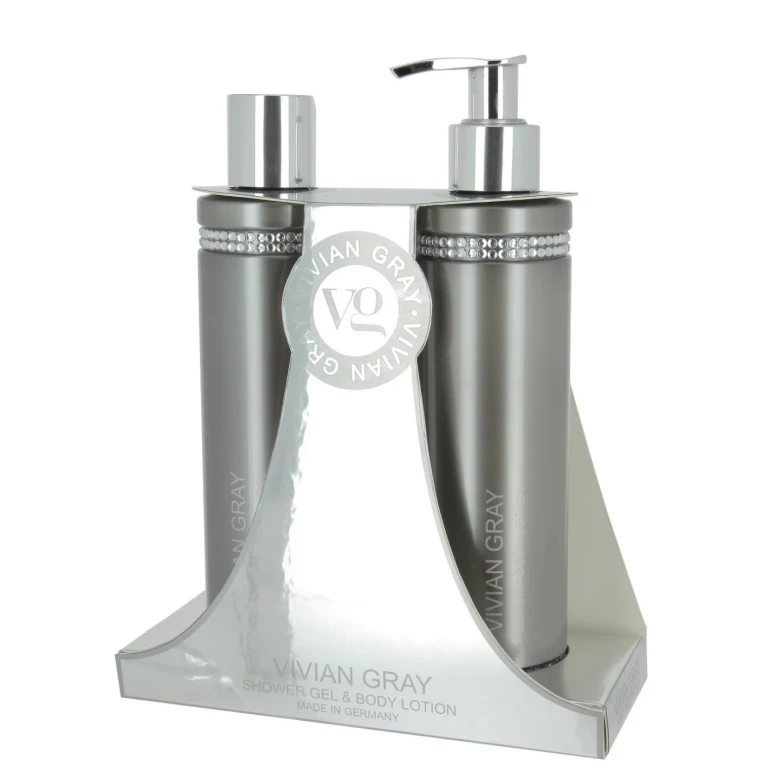 Crystals Set Vivian Gray: Grey Crystals Emollient Shower Gel for all skin types 250 ml + Grey Crystals Moisturizing Body Cream 250 ml