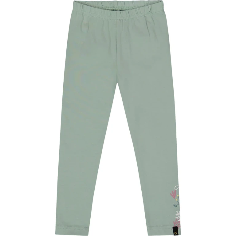 Floral Detail Organic Cotton Jersey Leggings - Little Girl