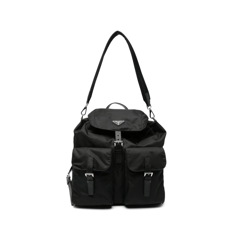 Re-Nylon Logo-plaque Backpack