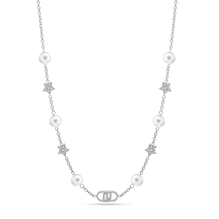 Liu Jo Steel Necklace with Crystals and Artificial Pearls Lj2633