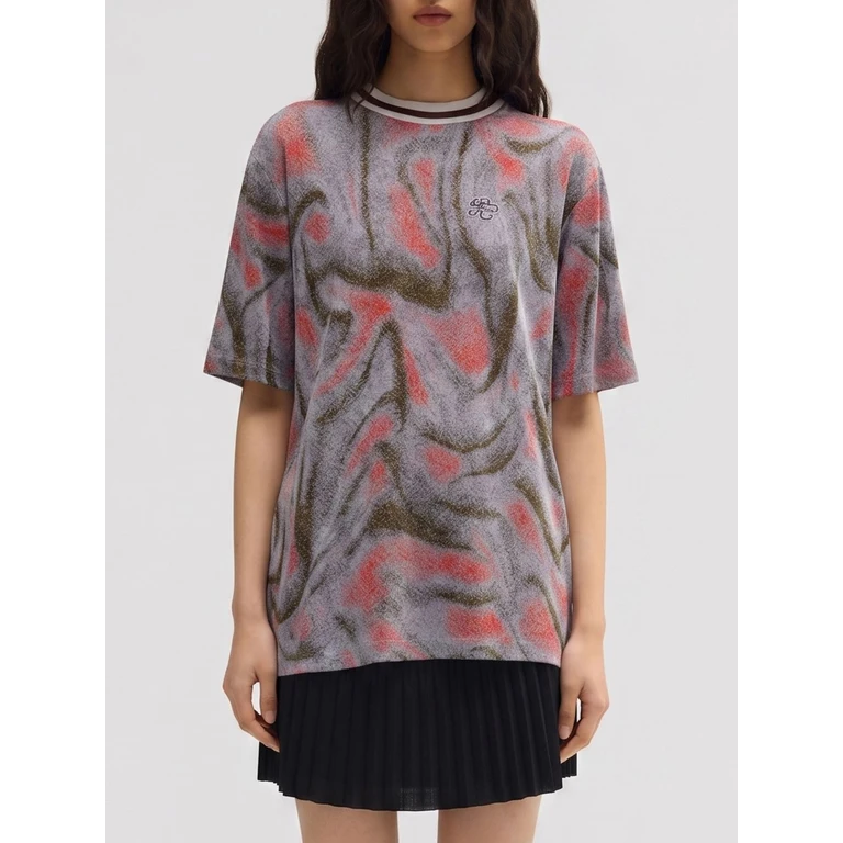 Patterned Viscose T-Shirt (M26E1ACJB012JN02609)