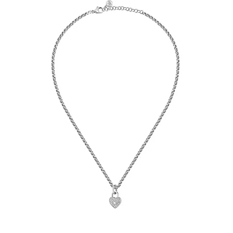 Romantic Necklace in Steel with Crystals Abbraccio Sabg26