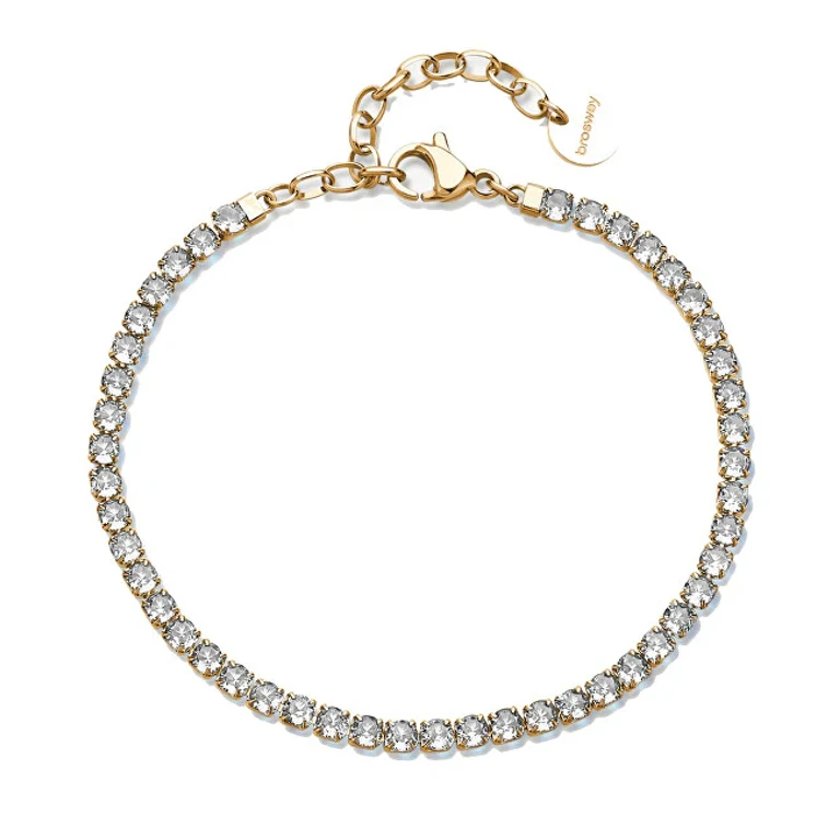 Gold plated tennis bracelet with transparent zirconia Desideri BEI100
