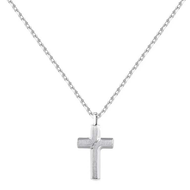 Elegant Steel Necklace with Cross Backliner BBC04