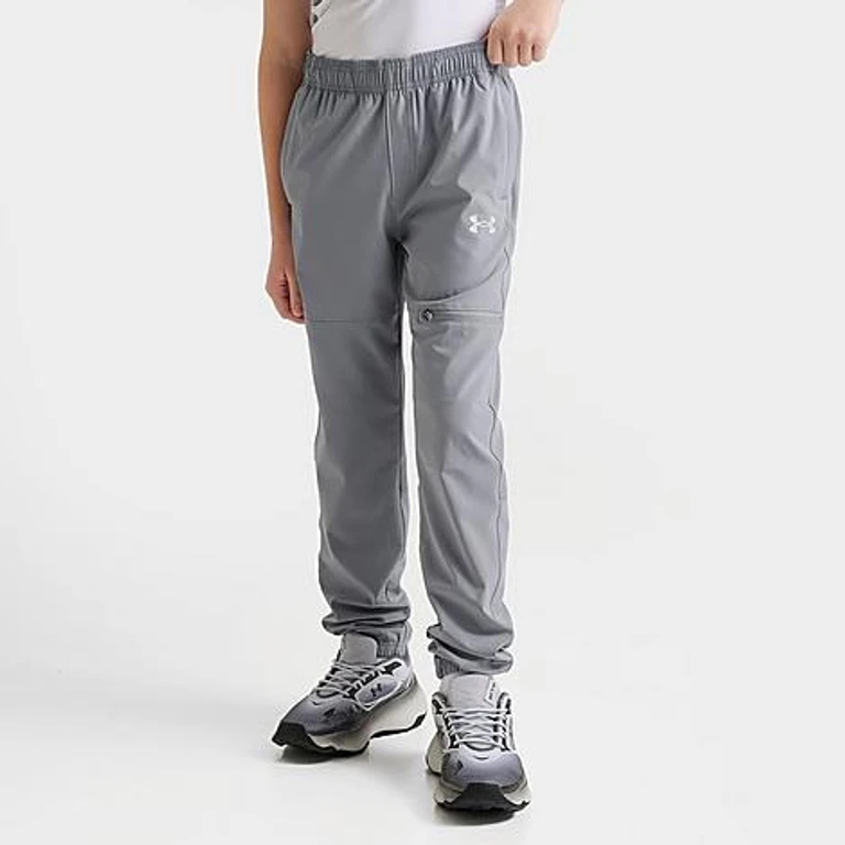Big Kids Tech Utility Track Pants in Steel/Castlerock Size: Small