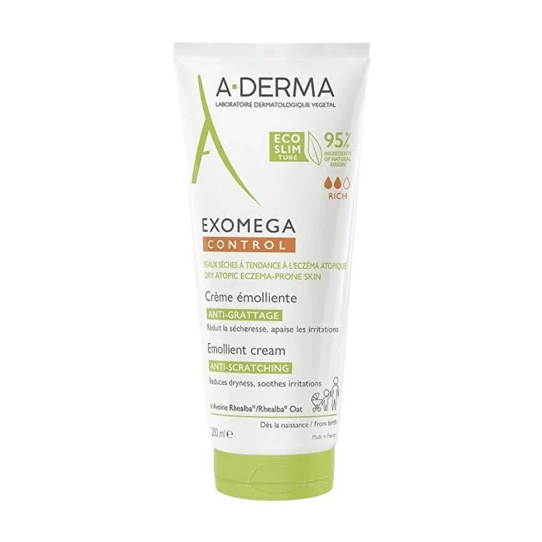 A-Derma Emollient Cream For Dry Skin Prone To Atopic Eczema Exomega Control (Emollient Cream) - Volume: 200 Ml