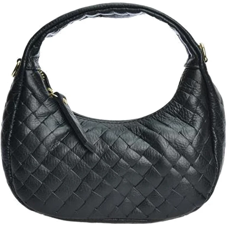 Women's Leather Handbag in black color
