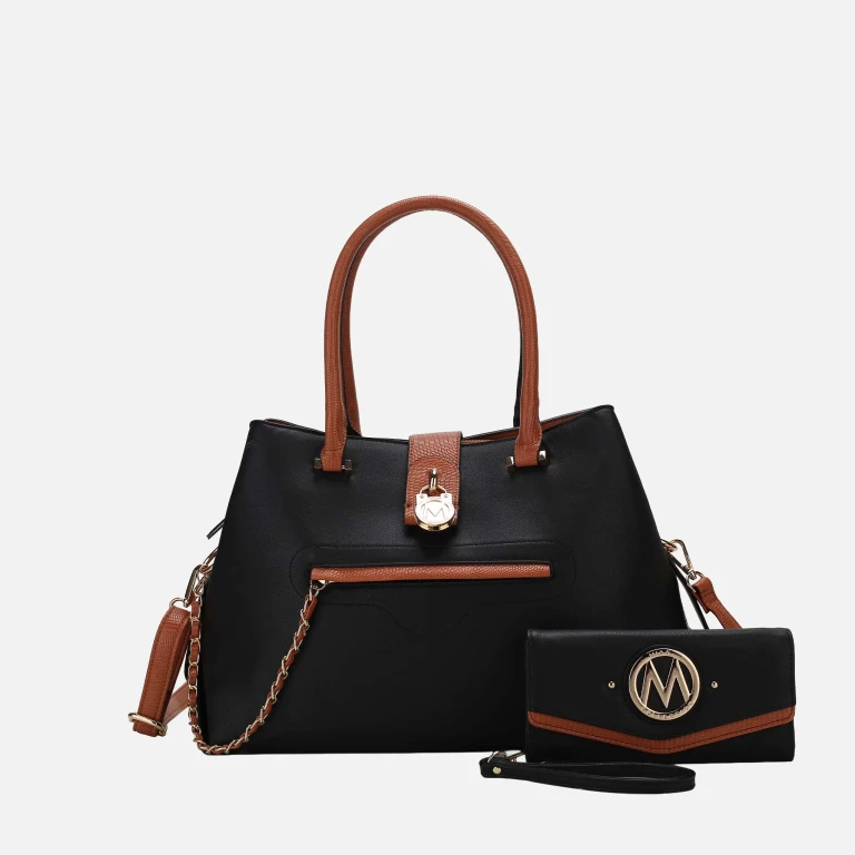 by Mia K. - Edith Vegan Leather Women Tote Bag With wallet