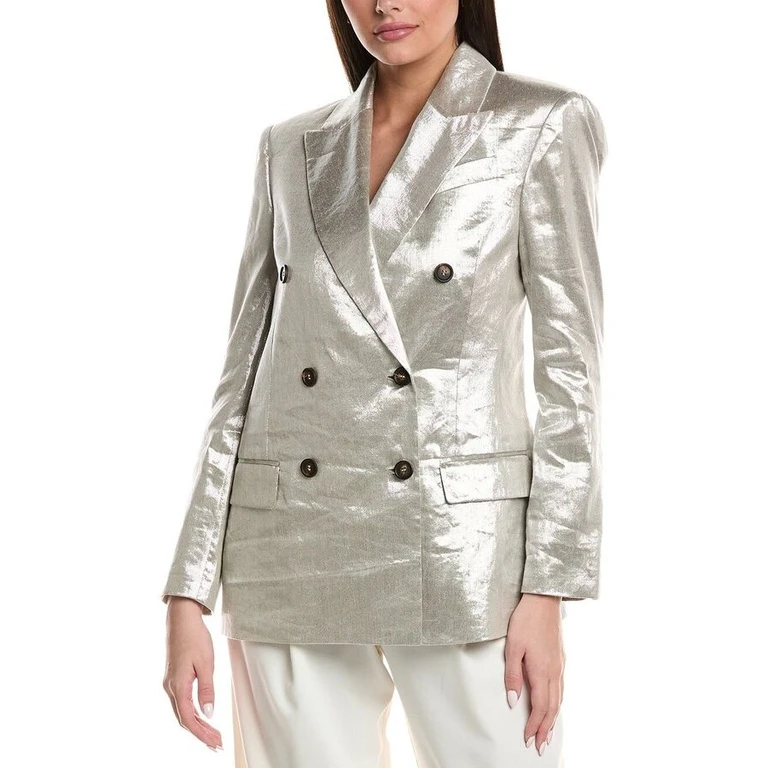 Wolight Silver Linen Blazer