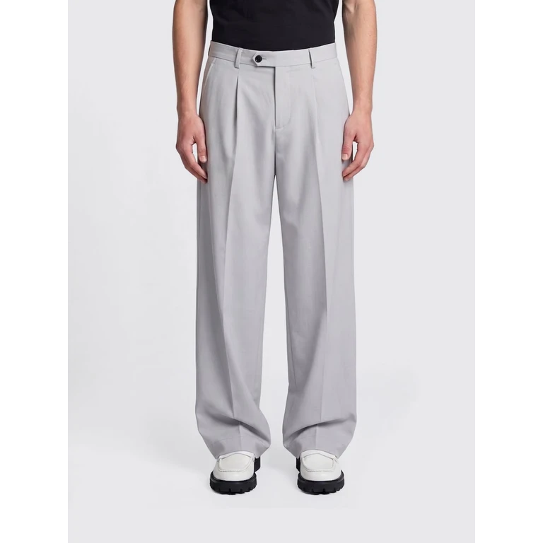 Wool Blend Wide Leg Trousers (MTL020GOLTRS019ICE)