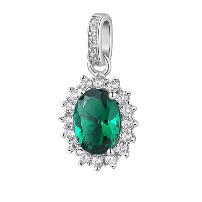 Elegant Silver Pendant Fancy Life Green FLG12