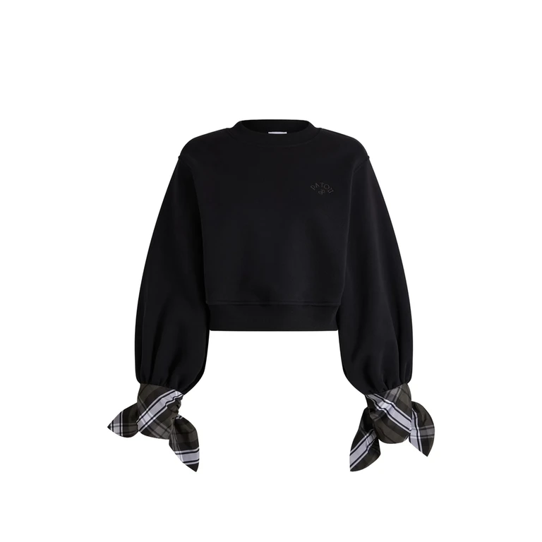 Cropped Tie-sleeve Sweatshirt