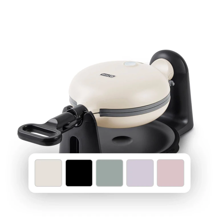 Ceramic Nonstick Flip Belgian Waffle Maker (Cream):- White