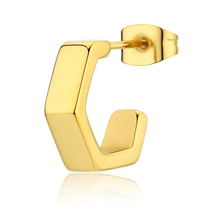 Single Round Earring Gold Plated Snap Snp33