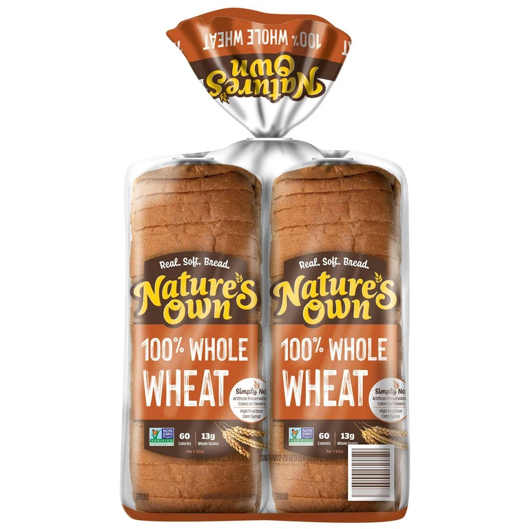 100% Whole Wheat Bread 20 oz., 2 pk.