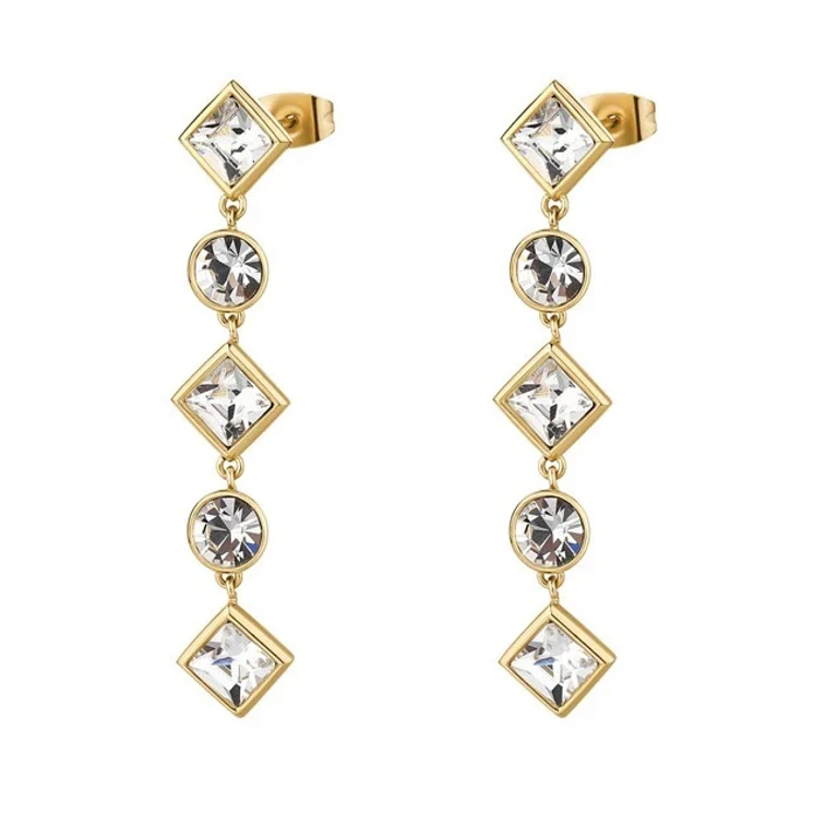 Emphasis BEH27 Crystal Long Drop Earrings