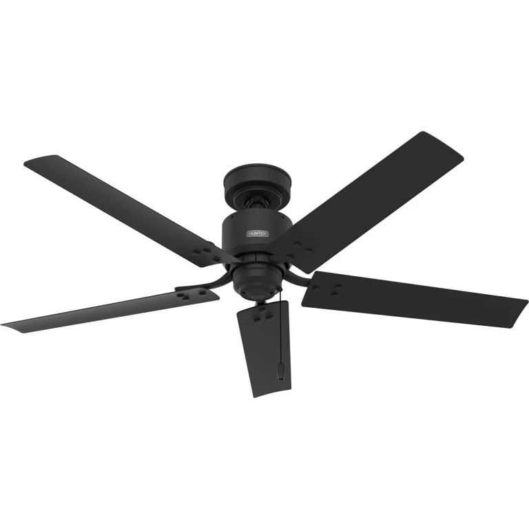 Hunter 52' Windbound Outdoor Ceiling Fan with Pull Chain - Matte Black:- Matte Black