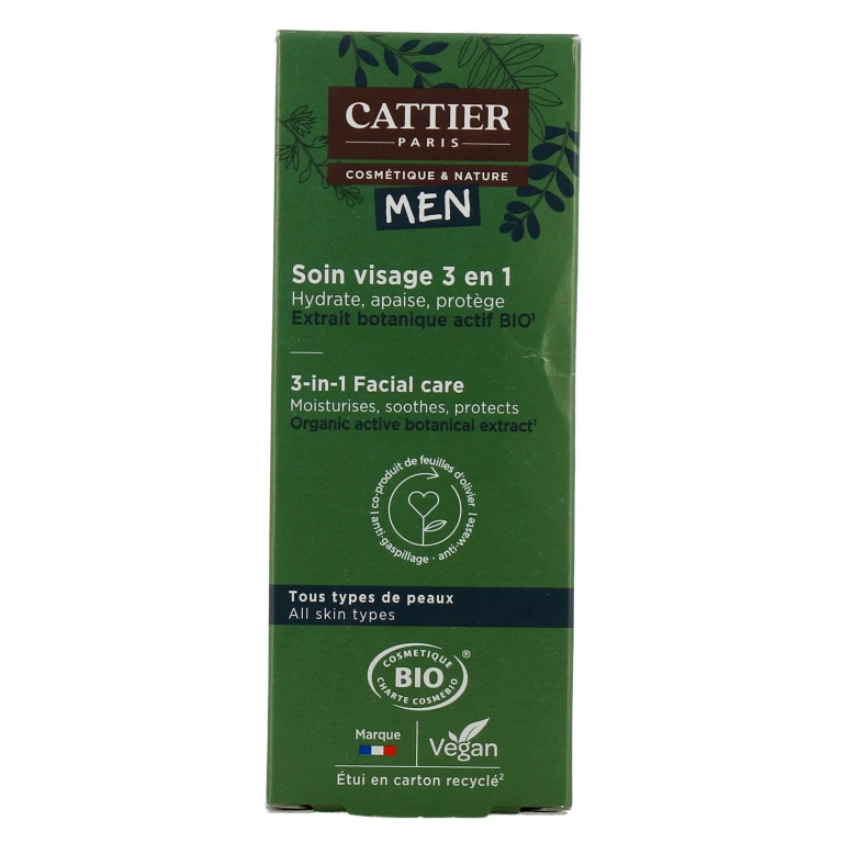 Cattier Men Facial care 3 in 1 Bio All skin types 50ml
