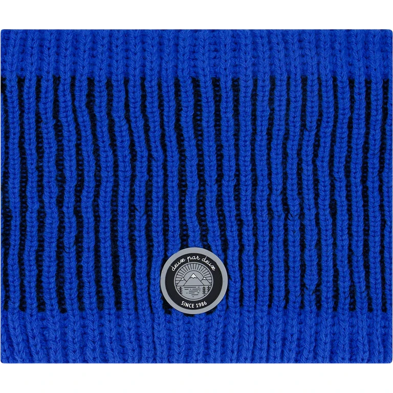 Black-Blue Lined Knit Neckwarmer - Little Boy
