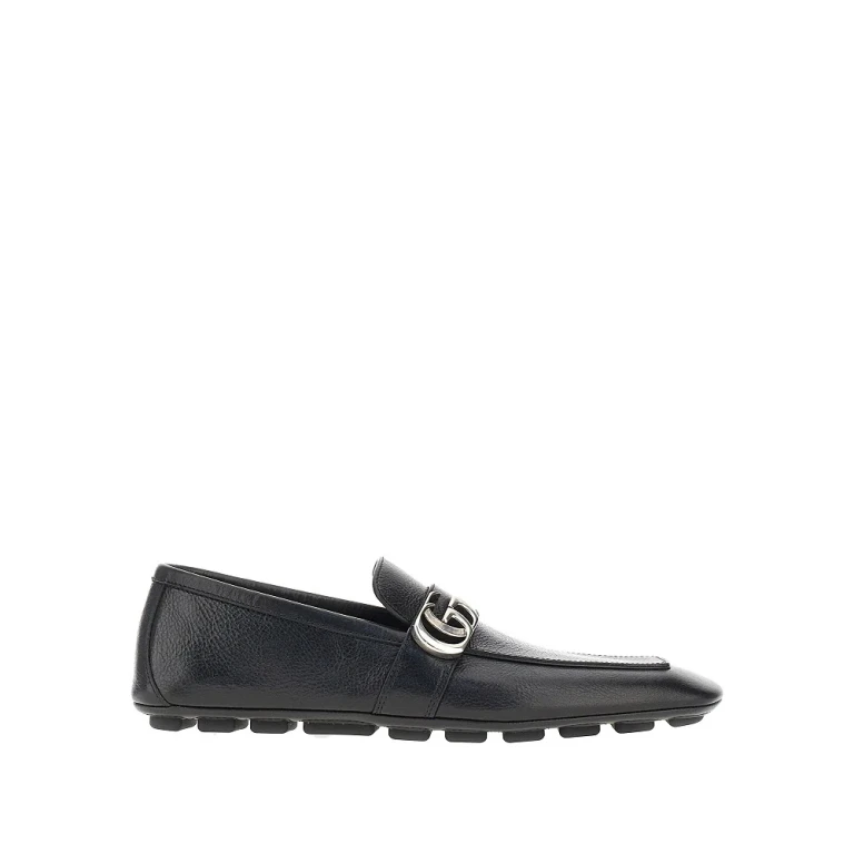 Leather loafers with Double G detail Man 6