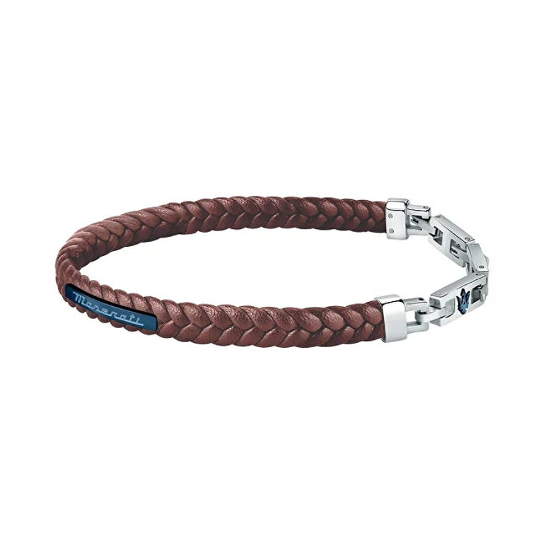 Brown Recycled Leather Bracelet Jm222Ave03