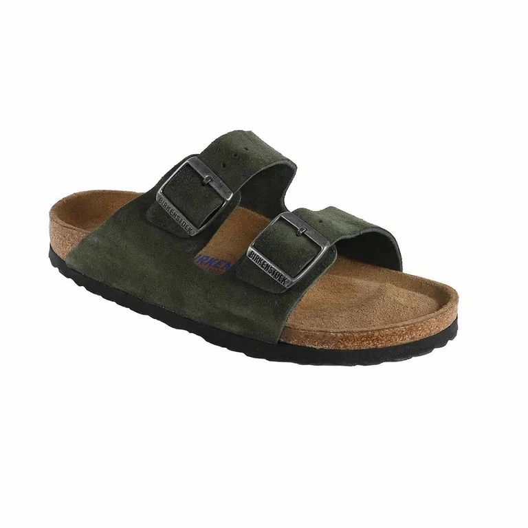 Arizona Soft Footbed Suede Leather Mountain View Green Sandals