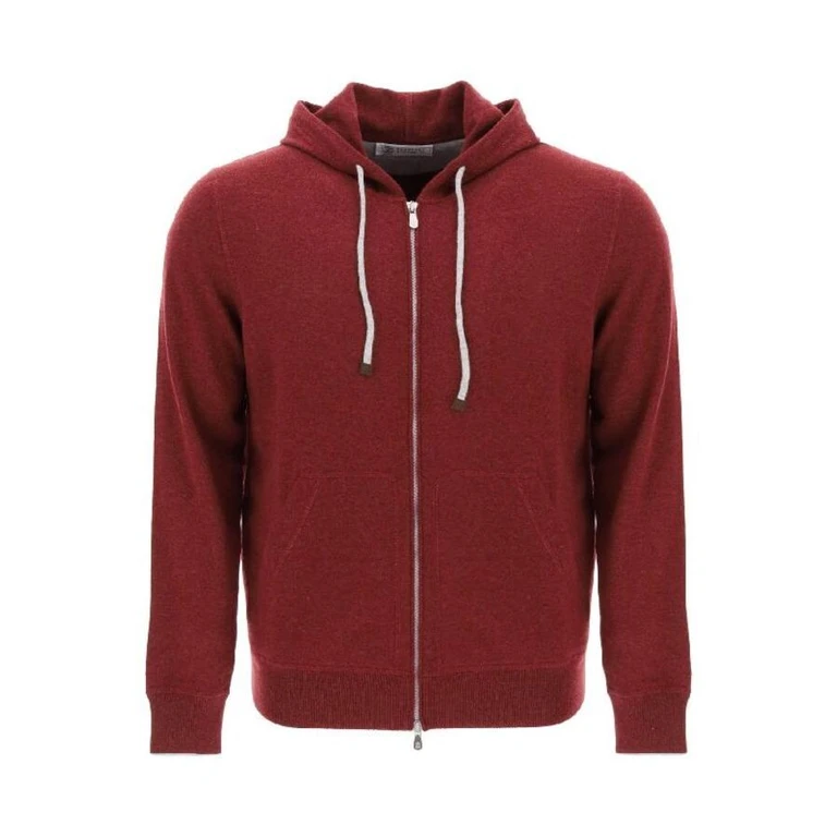 Red Wool Zip Hoodie