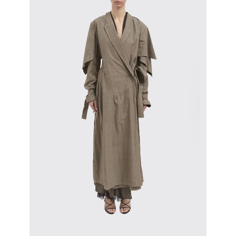 Cotton Asymmetric Trench Coat (N1098SANDYBROWN)