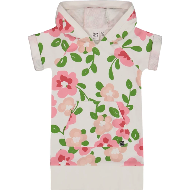Printed French Terry Hooded Dress - Little Girl