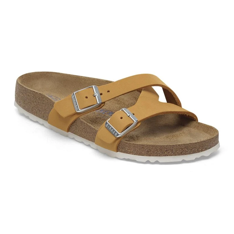 Women's Yao Soft Footbed Nubuck Leather Apricot Sandals