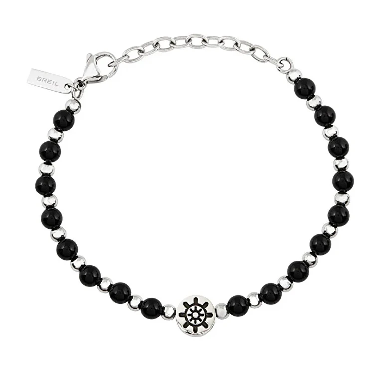 Men's Steel Bracelet with Onyx Soundwave TJ3590