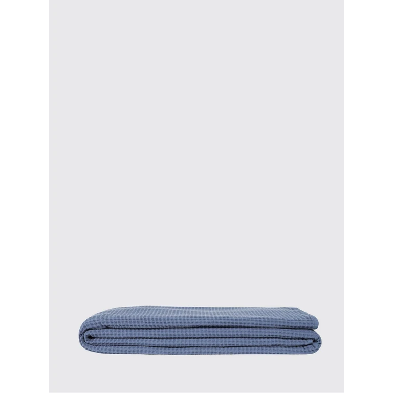 Stone Single Summer Bedspread in Waffle Cotton (2021629BLU)