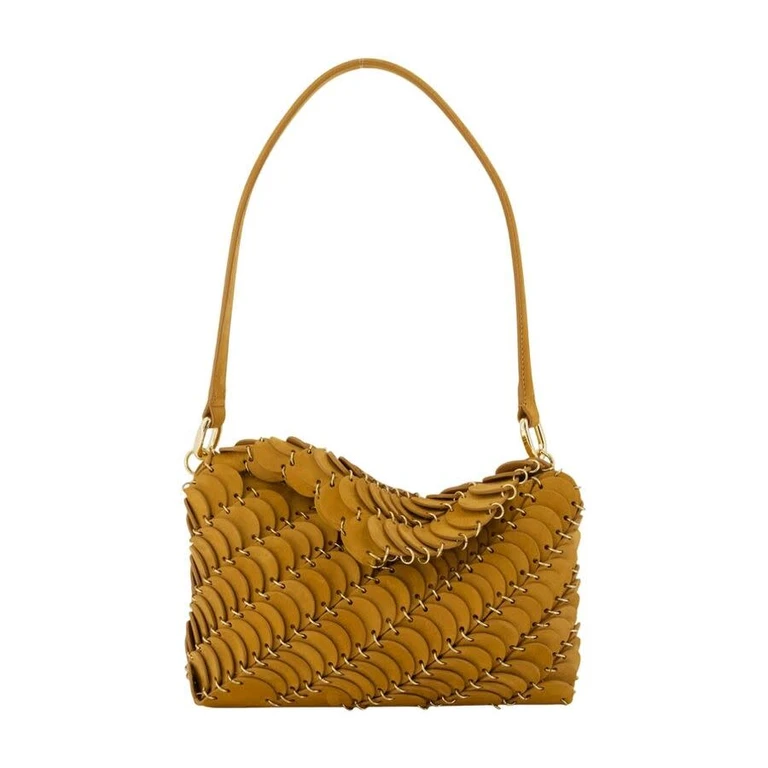Scalloped Leather Shoulder Bag â Brown