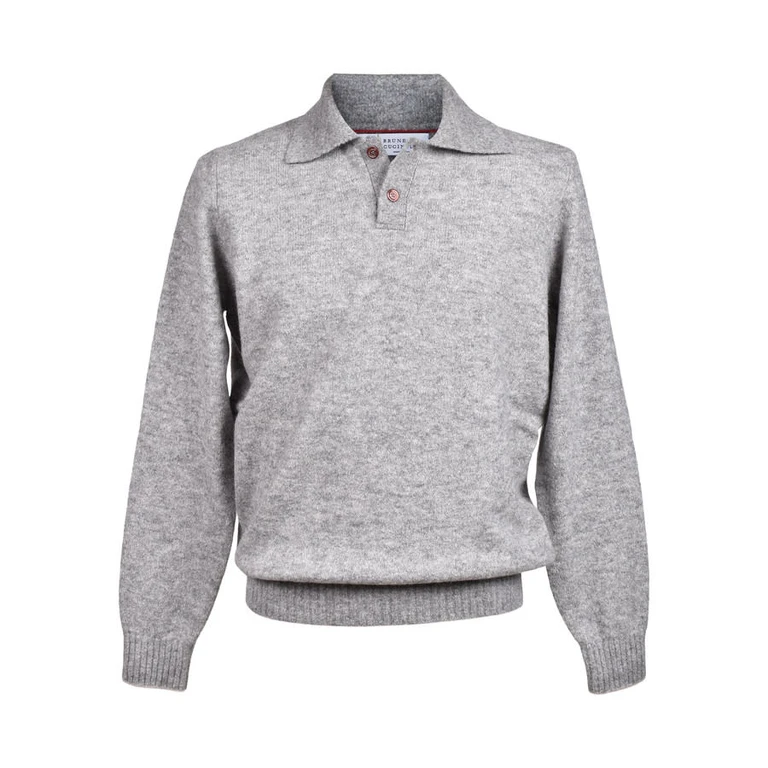Gray Wool Blend Knit Sweater