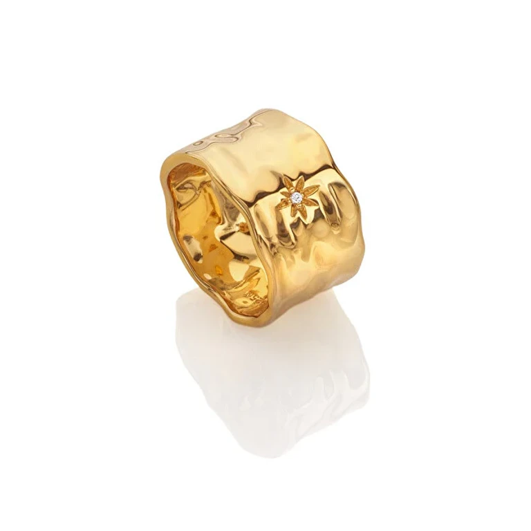 Jac Jossa Soul Dr253 Luxury Ring Gold Plated with Diamonds - Size: 56 Mm