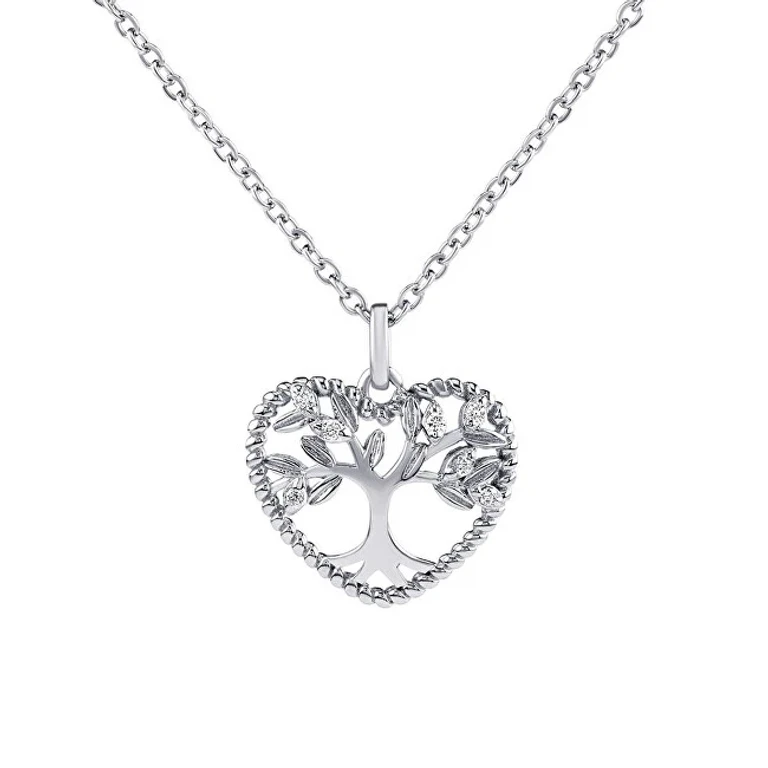 Silver Necklace With Tree of Life In The Heart, Pendant Zethar Jjj0971N