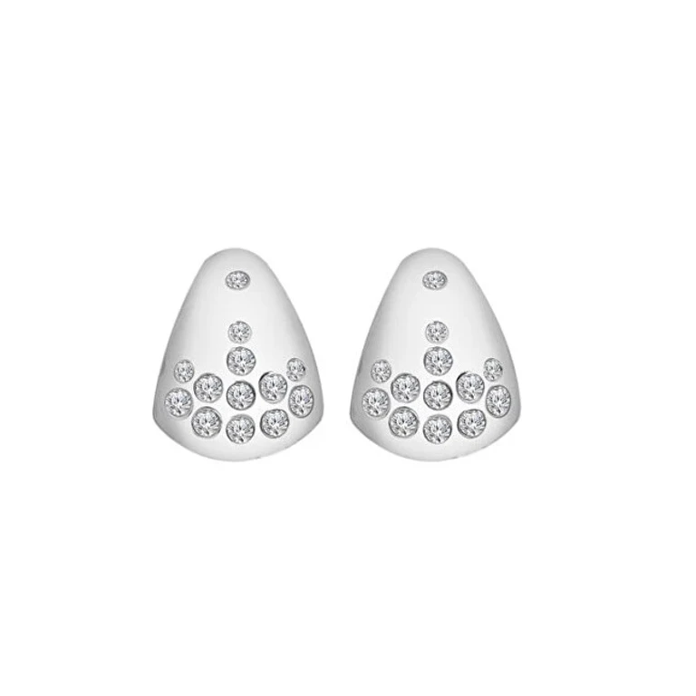 Designer Silver Earrings with Diamonds and Topazes Spritz De835