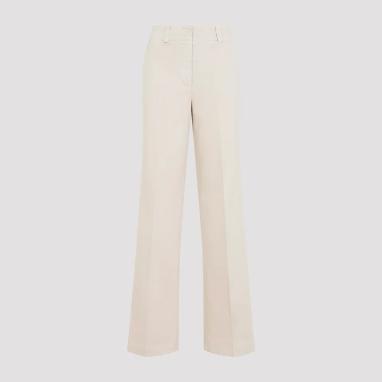 Pantalon Large en Coton - Beige