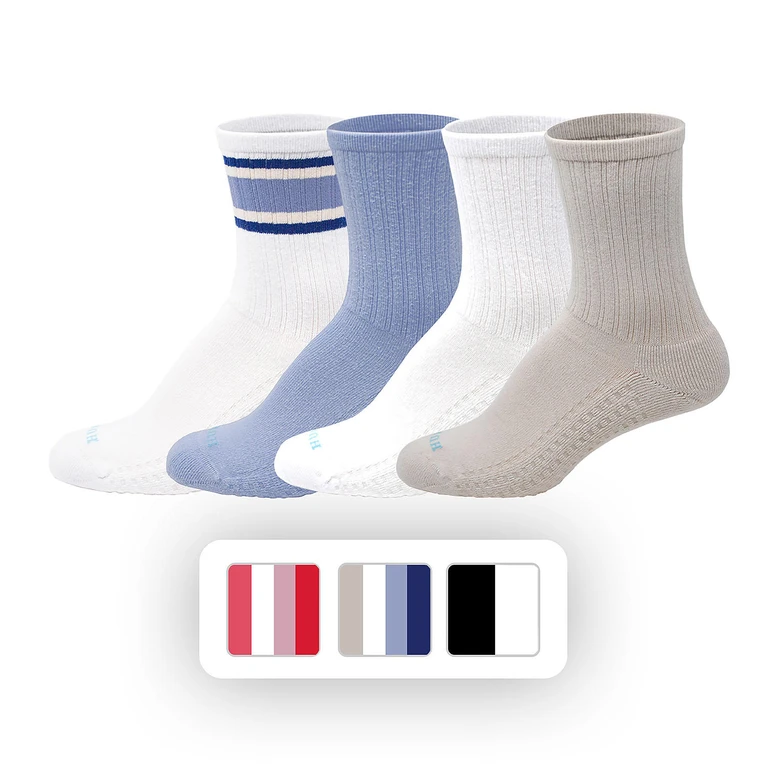 Women's 4-Pack Retro Stripe Sock - BLUE PACK ONE SIZE:- Blue