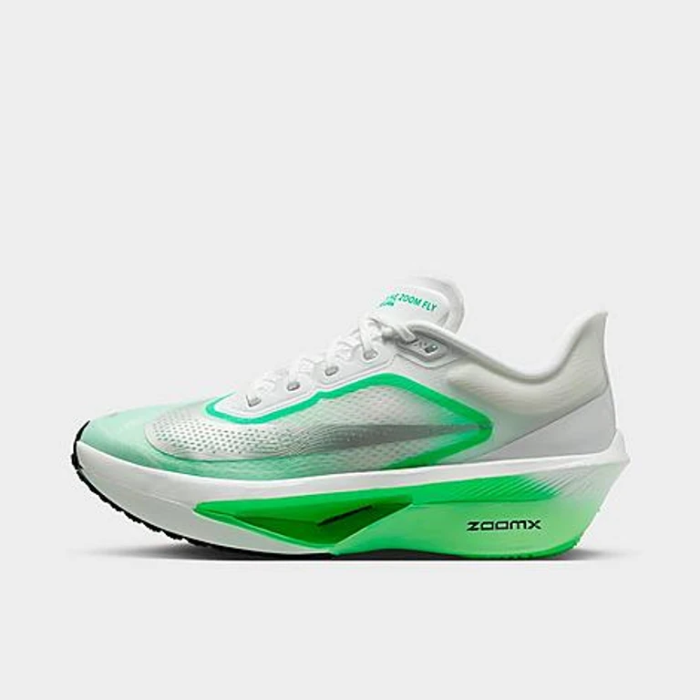 Nike Women's Zoom Fly 6 Running Shoes in White/Illusion Green/Green Spark Size: 5.0
