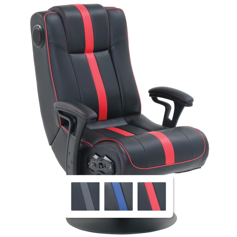 Gamers Unite Entertainment Chair, Supports 275 lbs, Black/Red:- Black/Red