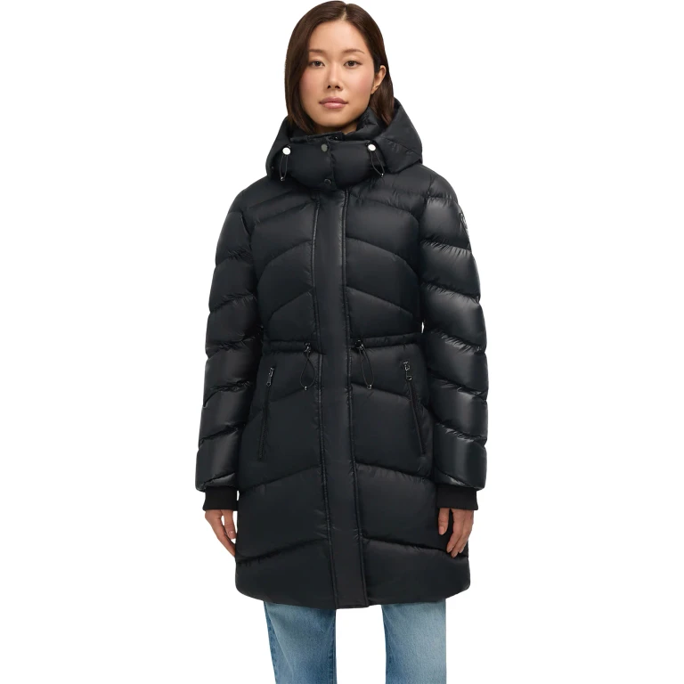 Saturn Mid-Length Quilted Puffer Jacket with Removable Hood - Women's