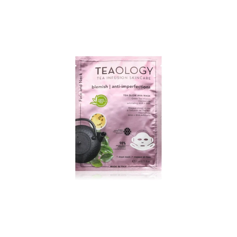 Tea Glow AHA Purifying Cleansing and Refreshing Neck and Décolleté Sheet Mask 21ml